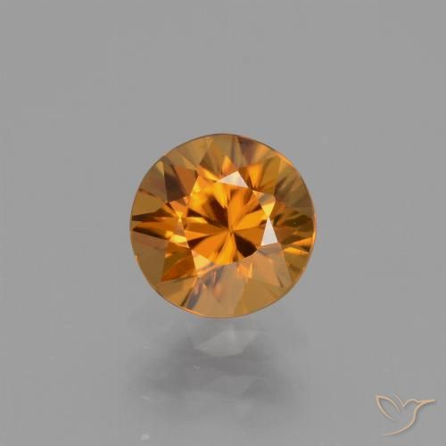 1.10ct طبيعي بنى برتقالى زركون, دائري, VVS-VS