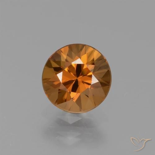 1.43ct طبيعي برتقالى ترابى زركون, دائري, VVS-VS