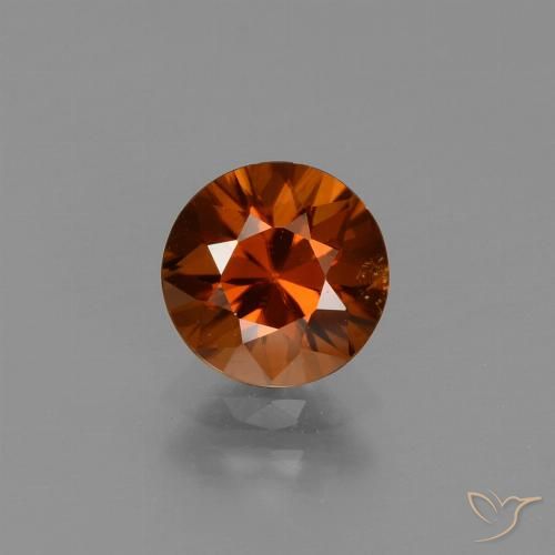 1.49ct طبيعي برتقالى محمر زركون, دائري, VVS