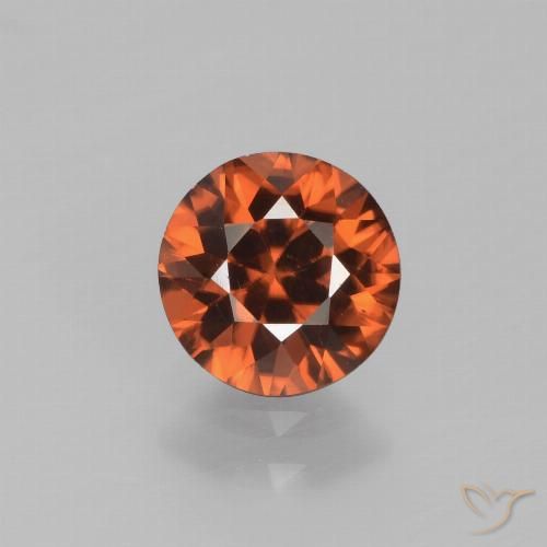 1.45ct طبيعي برتقالى غامق زركون, دائري, VVS-VS