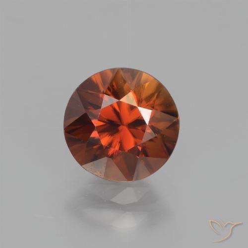 1.71ct طبيعي برتقالى كهرمانى زركون, دائري, VVS-VS