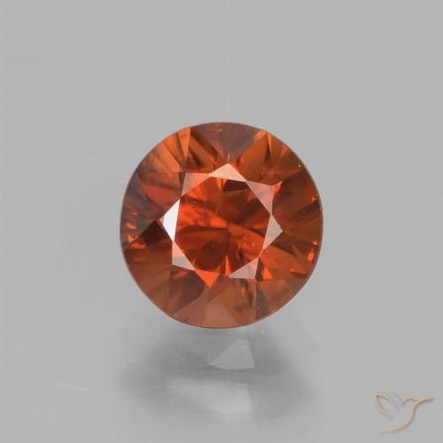 1.71ct طبيعي برتقالى داكن زركون, دائري, قليلا جدا