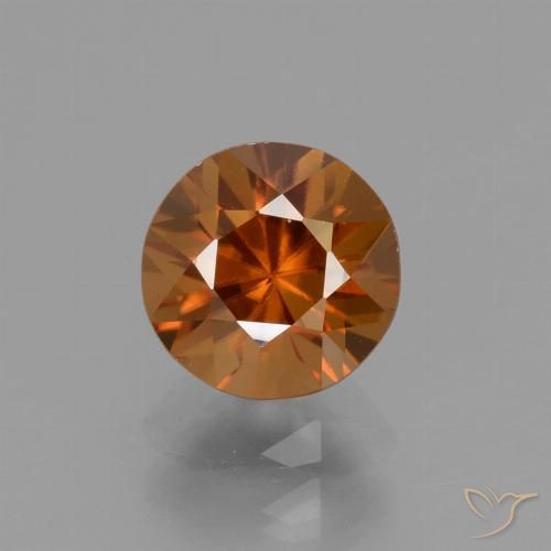 1.66ct طبيعي برتقالى غامق زركون, دائري, VVS