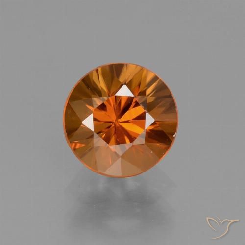 1.46ct طبيعي برتقالى مصفر زركون, دائري, VVS