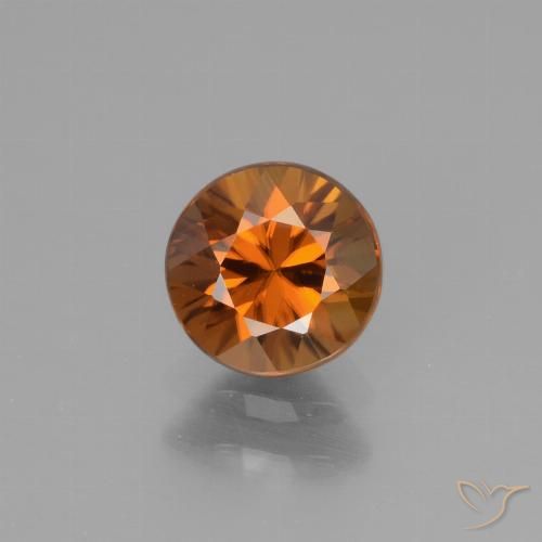 1.14ct طبيعي برتقالى غامق زركون, دائري, VVS
