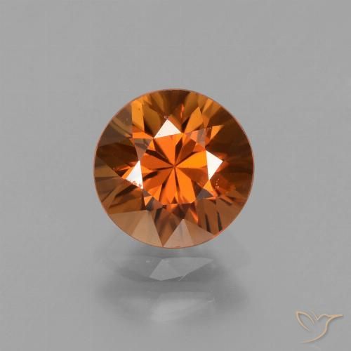 1.69ct طبيعي برتقالى متوسط زركون, دائري, VVS