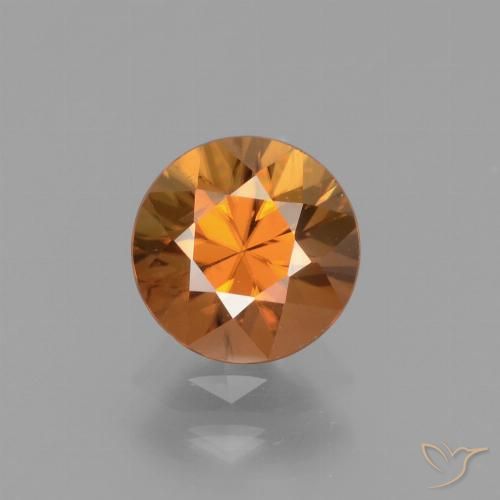 1.63ct طبيعي برتقالى غامق زركون, دائري, قليلا جدا