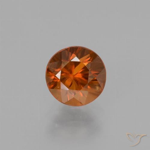 1.69ct طبيعي برتقالى كهرمانى زركون, دائري, قليلا جدا