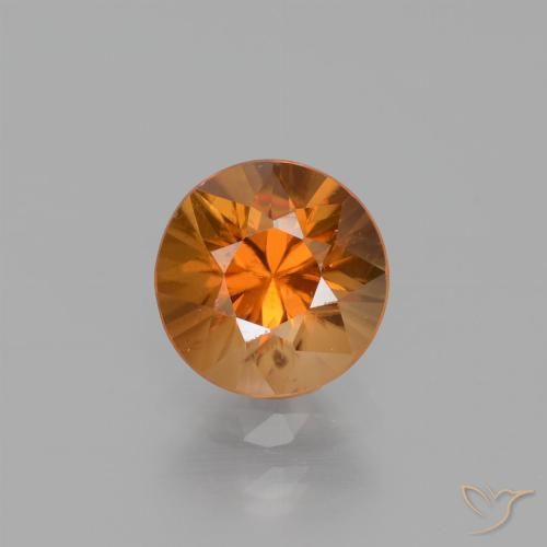 1.51ct طبيعي برتقالى ترابى زركون, دائري, قليلا جدا