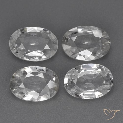 3.86ctw طبيعي أبيض زركون, بيضوي, VVS-VS