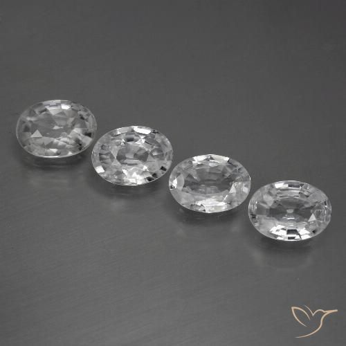 4.00ctw طبيعي أبيض شفاف زركون, بيضوي, VVS