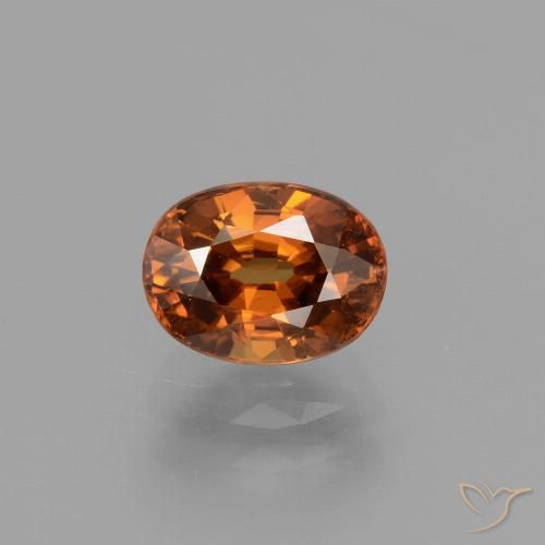 2.47ct طبيعي برتقالى داكن-متوسط زركون, بيضوي, قليلا جدا