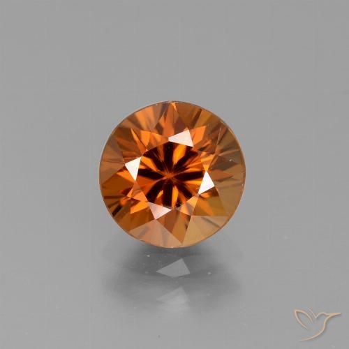 2.30ct طبيعي برتقالى متوسط زركون, دائري, قليلا جدا