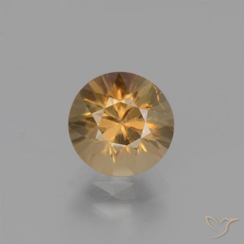 1.95ct طبيعي خوخى-ذهبى زركون, دائري, قليلا جدا