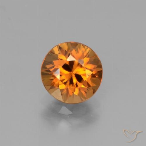 1.90ct طبيعي برتقالى ترابى زركون, دائري, VVS