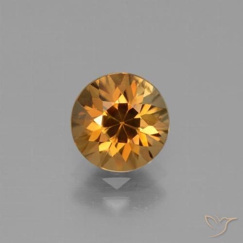 2.18ct طبيعي برتقالى غامق زركون, دائري, VVS