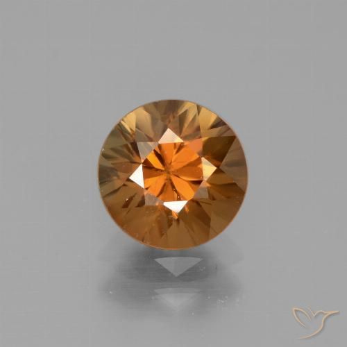 1.90ct طبيعي برتقالى ترابى زركون, دائري, VVS-VS