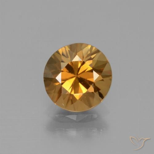 1.94ct طبيعي برتقالى غامق زركون, دائري, VVS