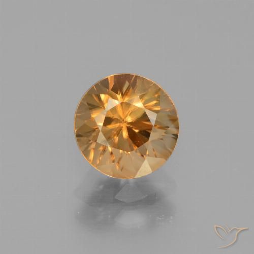 1.90ct طبيعي برتقالى-ذهبى زركون, دائري, VVS-VS