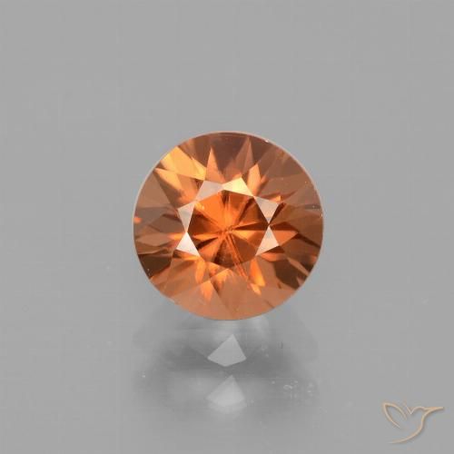 1.81ct طبيعي برتقالى محمر غامق زركون, دائري, VVS