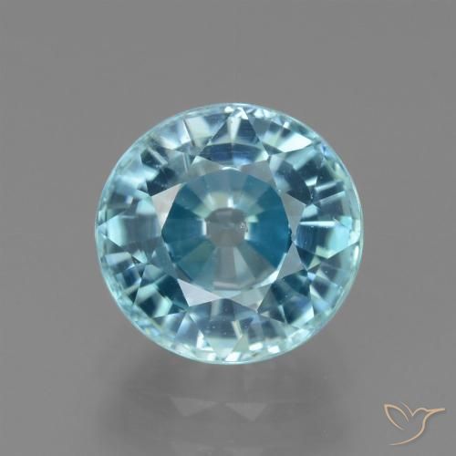 3.29ct طبيعي أزرق مائى غامق زركون, دائري, قليلا جدا