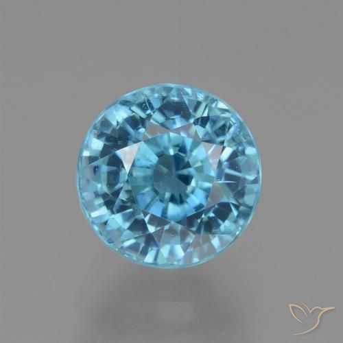 3.32ct طبيعي أزرق المايا غامق زركون, دائري, VVS-VS