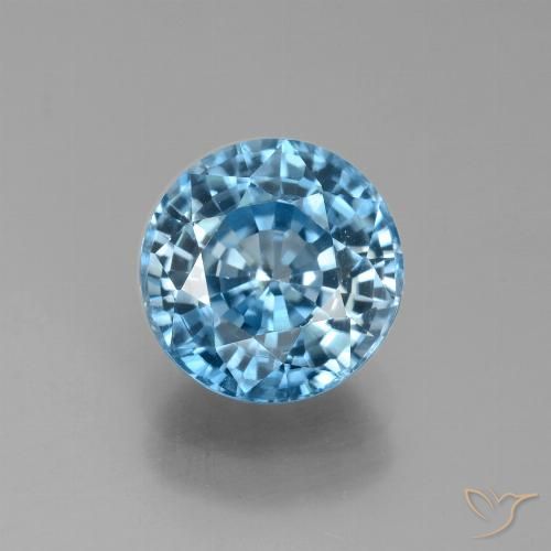 3.75ct طبيعي أزرق زركون, دائري, قليلا جدا