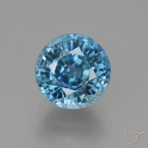 4.93ct طبيعي أزرق زركون, دائري, VVS