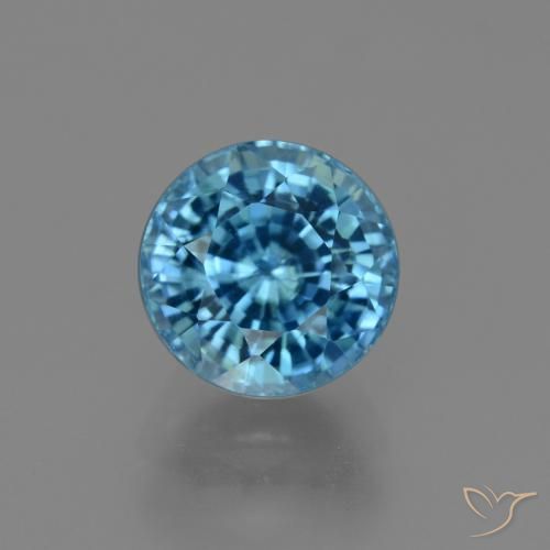 4.20ct طبيعي أزرق حقيقى زركون, دائري, قليلا جدا