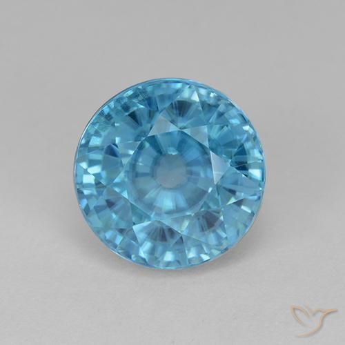 5.62ct طبيعي أزرق سماوى زركون, دائري, VVS
