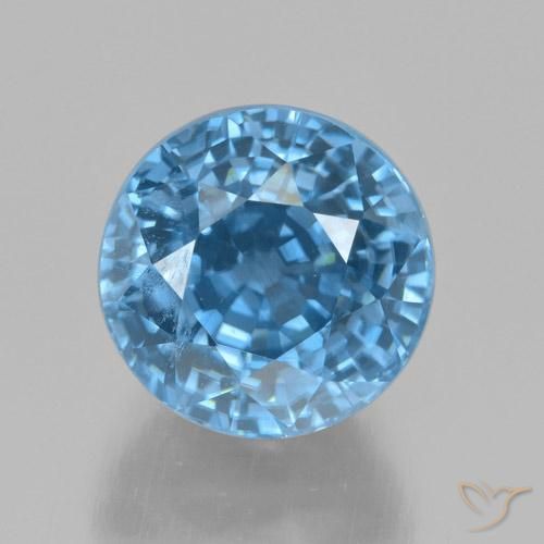 5.72ct طبيعي أزرق زركون, دائري, VVS