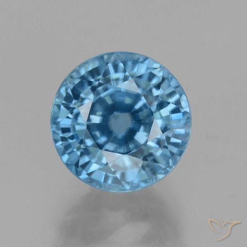 4.52ct طبيعي أزرق سماوى زركون, دائري, VVS