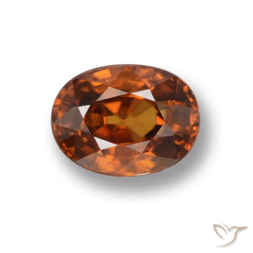 2.37ct طبيعي برتقالى داكن-متوسط زركون, بيضوي, VVS