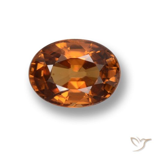 2.05ct طبيعي برتقالى بنى غامق زركون, بيضوي, VVS-VS