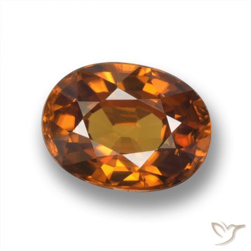 2.16ct طبيعي بنى برتقالى زركون, بيضوي, VVS