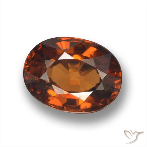 2.04ct طبيعي بنى برتقالى زركون, بيضوي, VVS