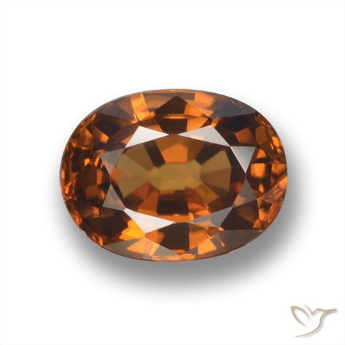 2.02ct طبيعي برتقالى داكن-متوسط زركون, بيضوي, VVS