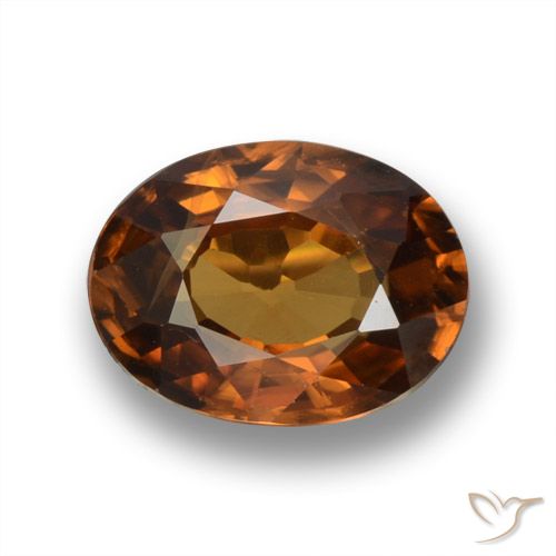 1.66ct طبيعي برتقالى ترابى زركون, بيضوي, VVS-VS
