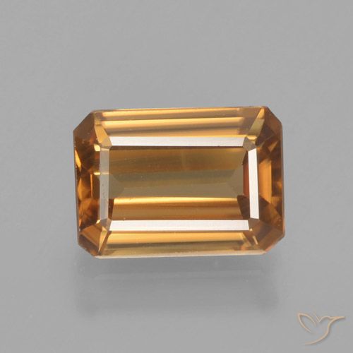1.35ct طبيعي برتقالى غامق زركون, قص الزمرد, VVS