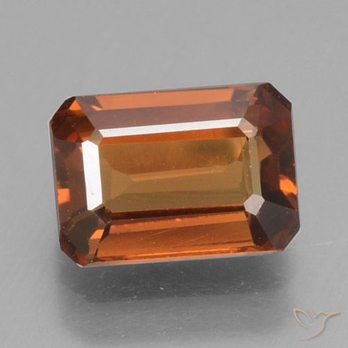 1.53ct طبيعي برتقالى غامق زركون, قص الزمرد, VVS
