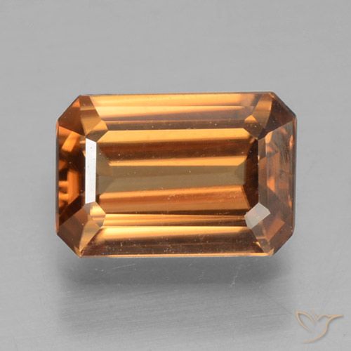 1.19ct طبيعي برتقالى متوسط زركون, قص الزمرد, VVS