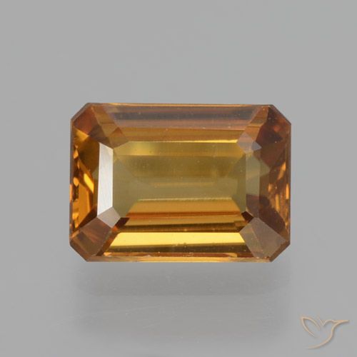 1.38ct طبيعي بنى برتقالى زركون, قص الزمرد, VVS