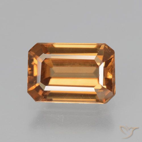 1.36ct طبيعي بنى برتقالى زركون, قص الزمرد, VVS