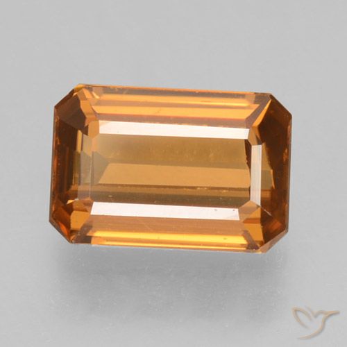 1.26ct طبيعي برتقالى متوسط زركون, قص الزمرد, VVS