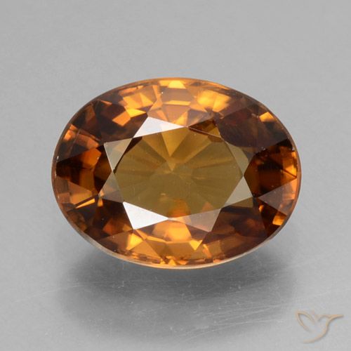 1.85ct طبيعي برتقالى غامق زركون, بيضوي, VVS