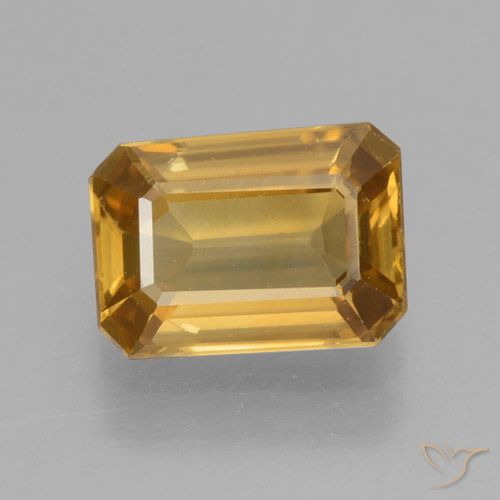 1.38ct طبيعي برتقالى متوسط زركون, قص الزمرد, VVS