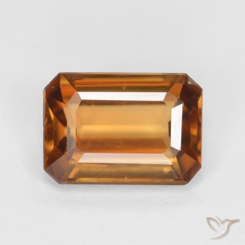 1.27ct طبيعي برتقالى غامق زركون, قص الزمرد, VVS-VS