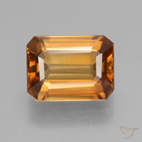 1.45ct طبيعي برتقالى ترابى زركون, قص الزمرد, VVS