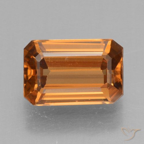 1.22ct طبيعي برتقالى بنى زركون, قص الزمرد, VVS-VS