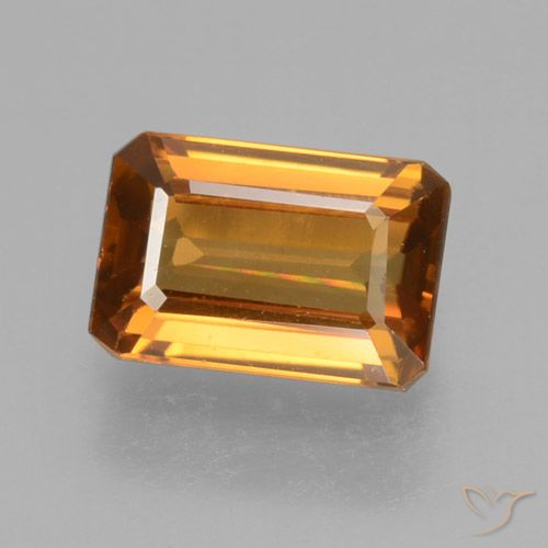 1.35ct طبيعي بنى برتقالى زركون, قص الزمرد, VVS